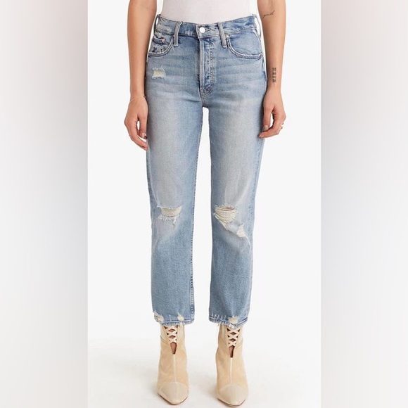 MOTHER Superior The Tomcat The Confession Distressed Straight Leg Jeans 28 - Picture 3 of 16